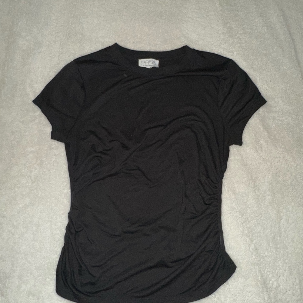 Sofia by Sofia Vergara Black Short Sleeve Tee